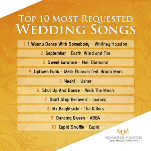 Top 10 requested wedding songs